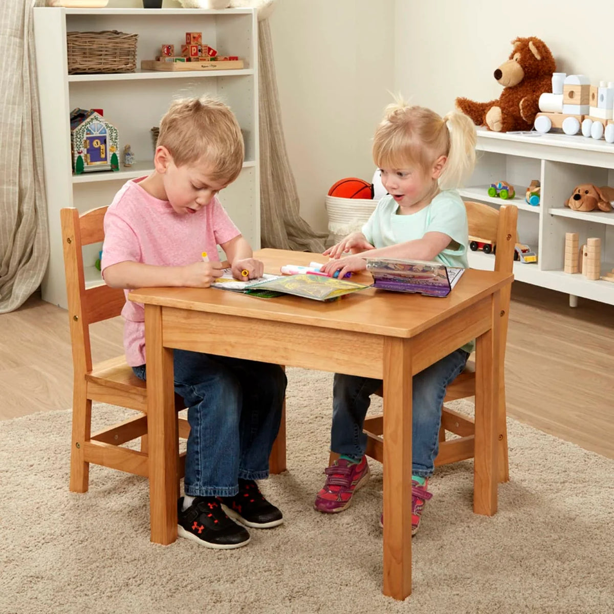 Wooden Table & Chairs - Natural