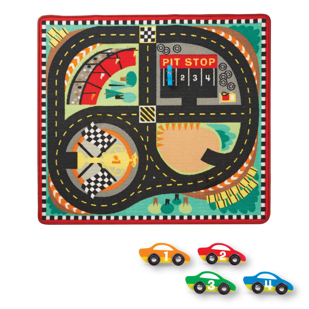 Round the Speedway Race Track Rug & Car Set