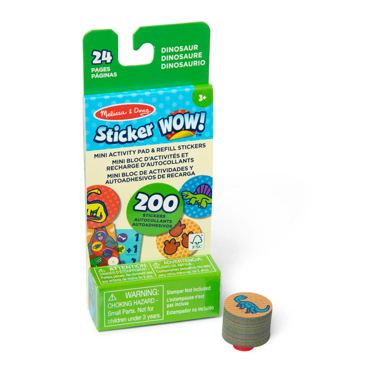 Sticker WOW!® Mini Activity Pad & Refill Stickers - Dinosaur (200+ Stickers, Stamper Not Included)